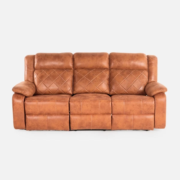 Werfo Marvel 3 Seater Recliner Sofa (Tan) - H 38"x W 83" x D 35"