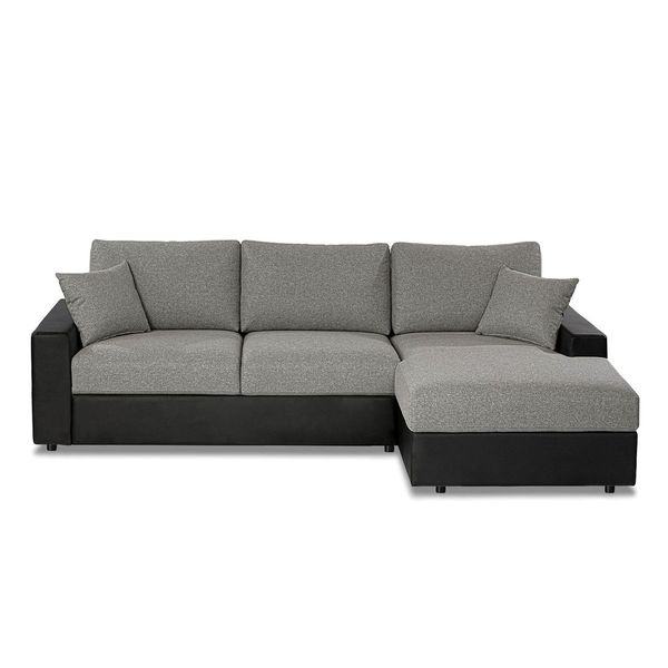 Werfo Filo Lounger Sofa LHS (Left Hand Side)  Grey & Black - H 34"x W 78" x D 60"