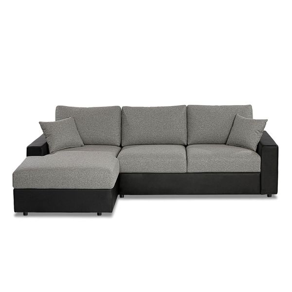 Werfo Filo Lounger Sofa RHS (Right Hand Side) Grey & Black - H 34"x W 78" x D 60"