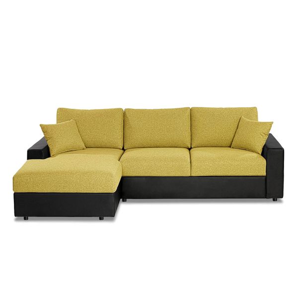 Werfo Filo Lounger Sofa RHS (Right Hand Side)  Yellow & Black - H 34"x W 78" x D 60"