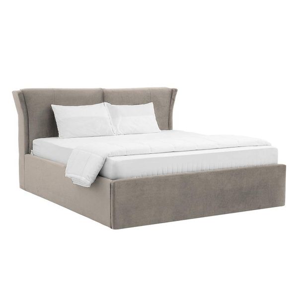 Werfo Logan King Size Solid Wood Upholstered Bed - 80.3 x 76.9 x 44.6 Inches, 80.3 x 76.9 x 44.6 Inches