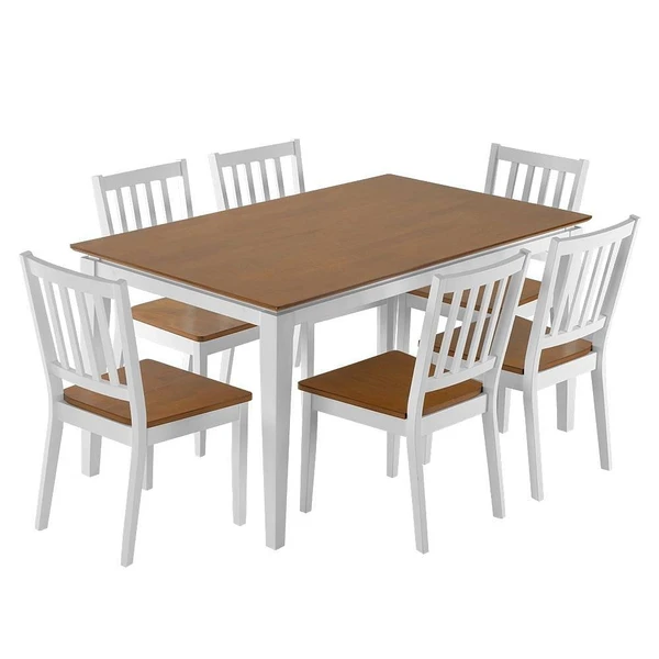 Werfo Muscade 6-seater solid wood dining set with golden oak finish