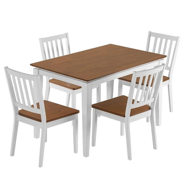 Werfo Muscade 4-seater solid wood dining set with golden oak finish