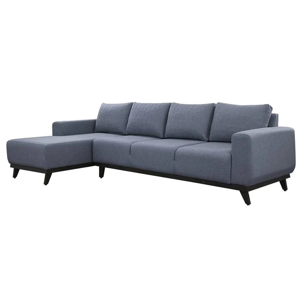 Barcelona L Shape Sofa Set (3 Seater + Left Aligned Chaise) Omega Blue