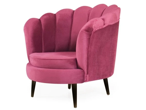 Velma Room Chair In Premium Maroon Velvet Fabric - 32.5(H) X 32.5(W) X 24(D) inches, Seating height : 16.5 Inches