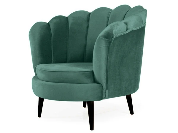 Werfo Velma Room Chair In Premium Green Velvet Fabric - 32.5(H) X 32.5(W) X 24(D) inches, Seating height : 16.5 Inches