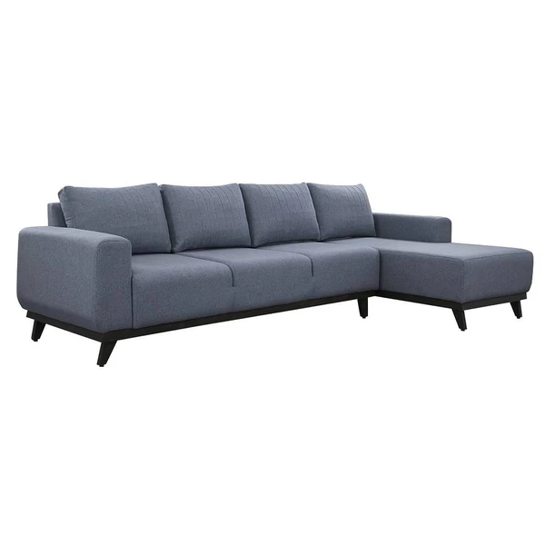 Werfo Barcelona L Shape Sofa Set (3 Seater + Right Aligned Chaise)  Omega Blue