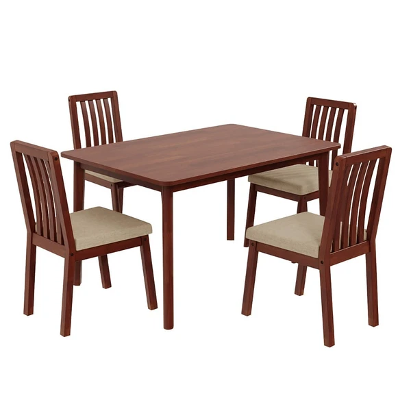 Werfo Aoki 4-Seater Dining Set in Golden Brown 