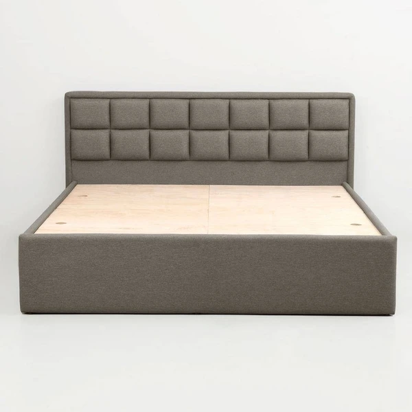 Werfo Surma King Size Solid Wood Upholstered Bed King, 78" x 72", With Storage, Omega Grey| 1.98m x 1.83m - 83 x 79 x 40 Inches