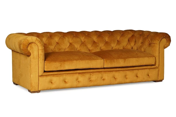 Werfo Gainsborough Saffron Fabric 3 Seater Sofa - 100 × 235 × 75 cm