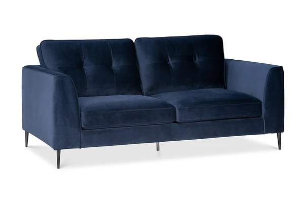 Werfo Hunter Navy Velvet 3 Seater Sofa - 95 × 195 × 90 cm