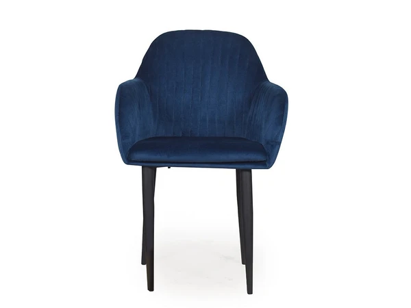 Werfo Harley Slipper Chair In Blue Fabric - Experience pure comfort and relaxation with the Harley Slipper Chair. Crafted with a sturdy frame and metal legs, it's designed to be comfortable and built to last. The armrest and plush fabric add further comfort to the lounge chair, ensuring you can truly relax.  Condition: Brand New Type: Lounge Chair Colour: Blue (Customisable) Material: Fabric Dimensions : 22.5(W) X 19(D) X 34(H) inches; Seating Height: 19 inches;