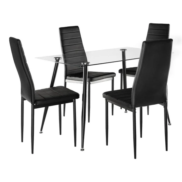 Werfo Comino 4-seater Glass & Metal Dining Set