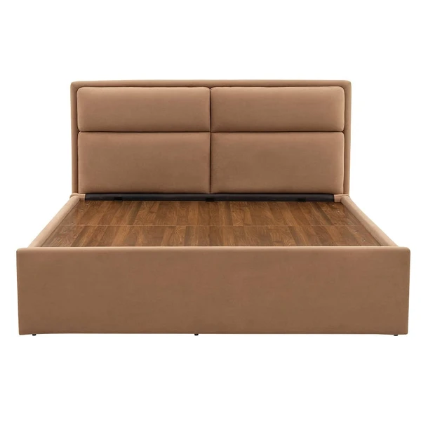 Werfo Zewail Hydraulic King Size Upholstered Bed King, 78" x 72", With Storage, Tan| 1.98m x 1.83m