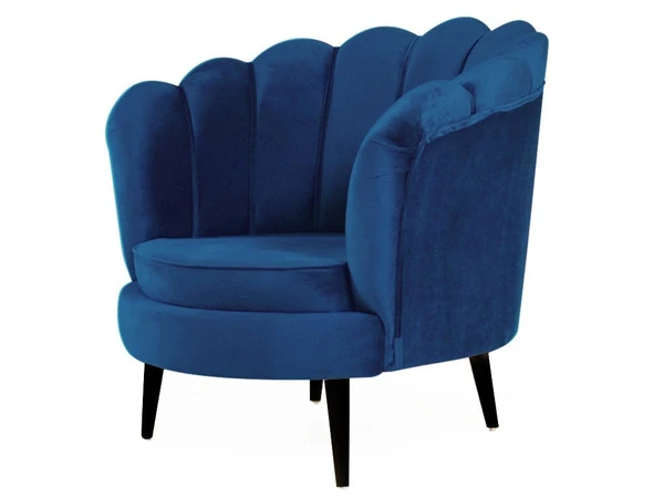 Werfo Velma Room Chair In Premium Blue Velvet Fabric - 32.5(H) X 32.5(W) X 24(D) inches, Seating height : 16.5 Inches