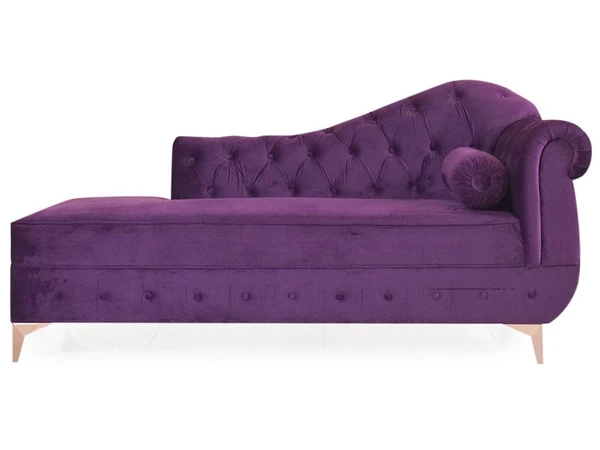 Werfo Avon Chaise Lounge Sofa In Purple Velvet Fabric - 34.5(H) x 72(W) x 33(D) inches, Seating Height : 18 Inches