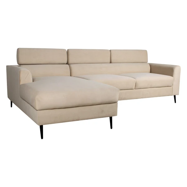 Werfo Lizzie Sectional Sofa With Booster Headrest (LHS) - Three Seater 29(H) X 70(W) X 33.5(D) inches;?ÿLounger: 29(H) X 68(D) X 34(W) inches, Seating Height : 17 Inches