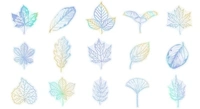 Magic Mirror Decorative PVC Silver Scrapbooking Stickers - Leaves