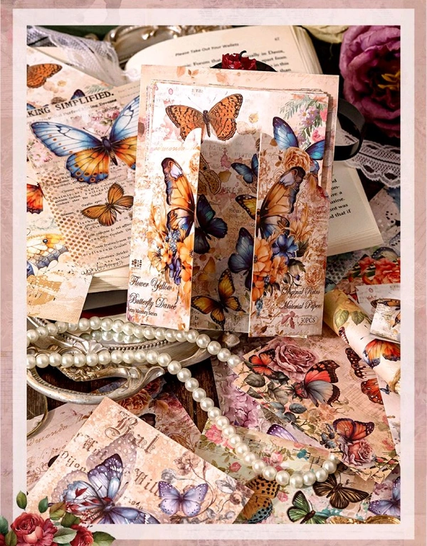 30 Sheets Flower Butterfly Paper Pack