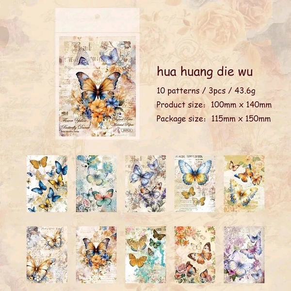 30 Sheets Flower Butterfly Paper Pack