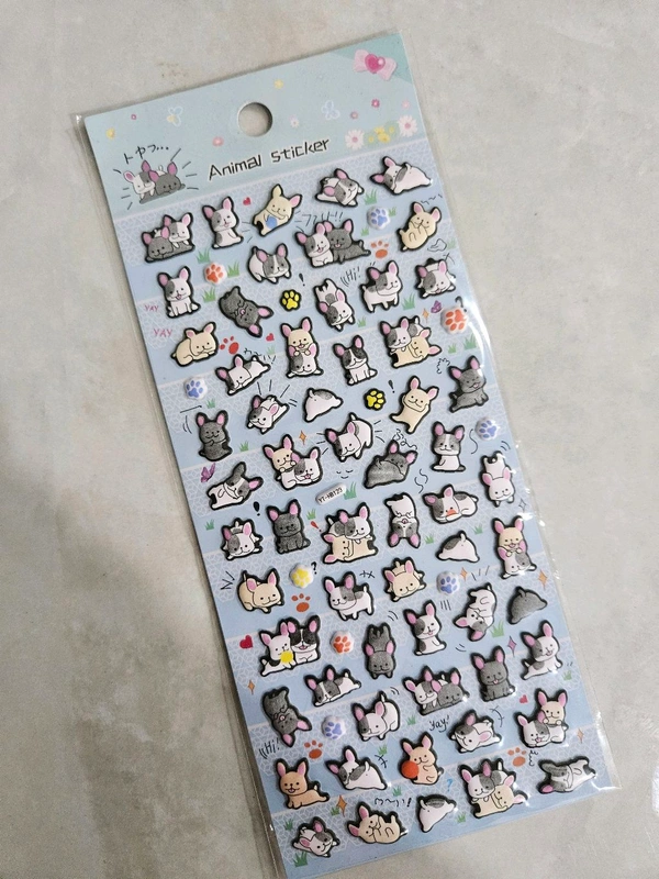 Kawaii Fluffy Stickers - Blue