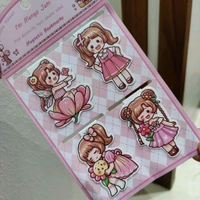 Kawaii Magnetic Bookmark & Stickers - Pink