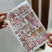 Kawaii Magnetic Bookmark & Stickers - Pink
