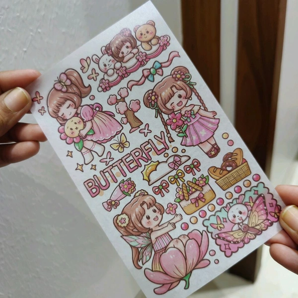 Kawaii Magnetic Bookmark & Stickers - Pink
