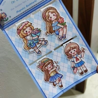 Kawaii Magnetic Bookmark & Stickers - Blue