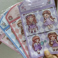 Kawaii Magnetic Bookmark & Stickers - Blue