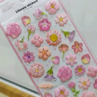 Literary Floral Stickers - Pink