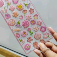 Literary Floral Stickers - Pink