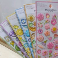 Literary Floral Stickers - Light Orange