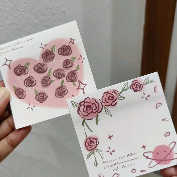 200 sheets Floral Memopad - Rose