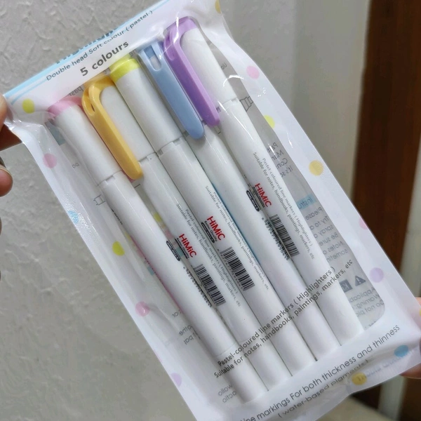 5 Pcs Double Head Highlighter