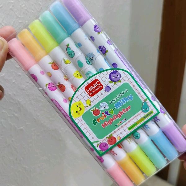 6 Pcs Fruity Double Head Highlighter