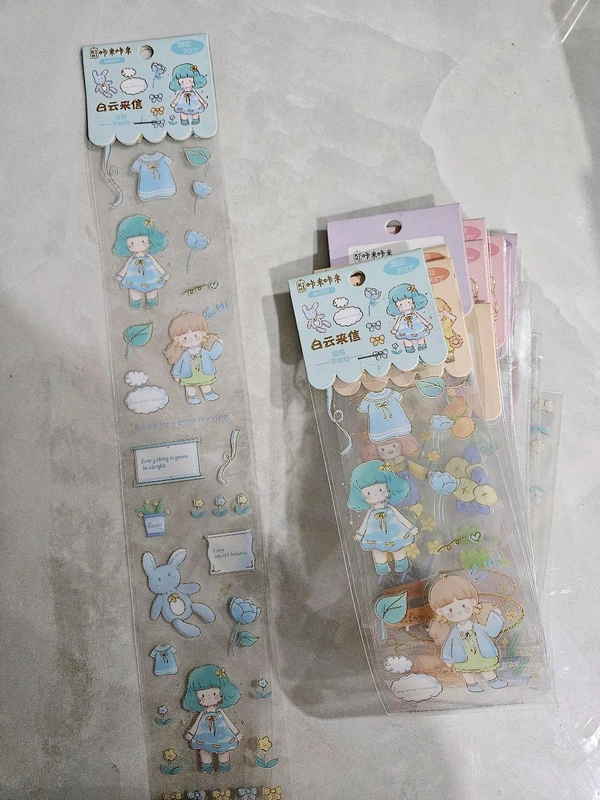 Kawaii Girl Stickers - Blue