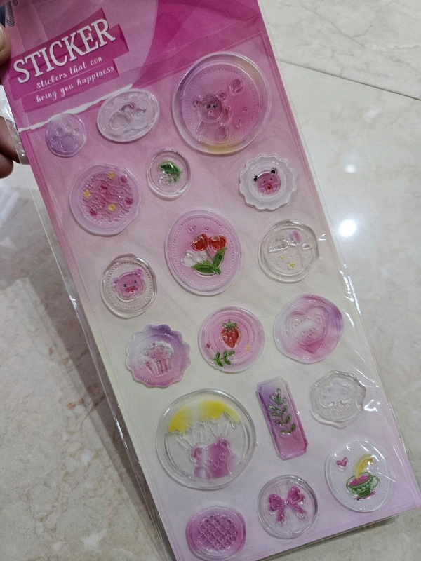 Kawaii Wax stickers - Pink 2