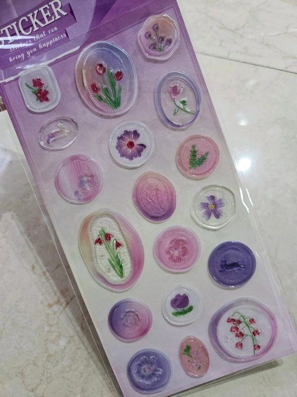 Kawaii Wax stickers - Purple