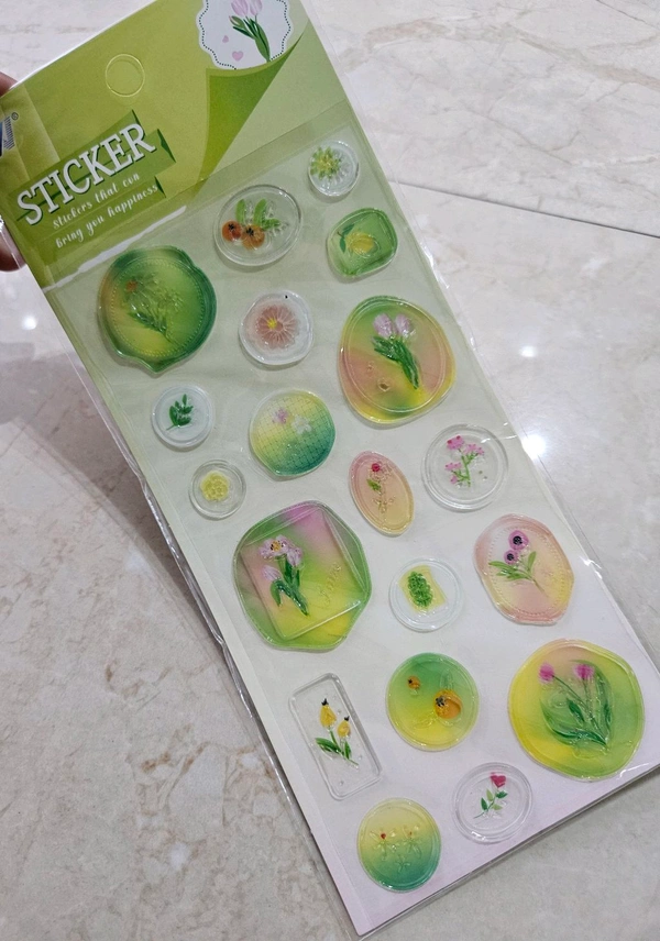 Kawaii Wax stickers - Green