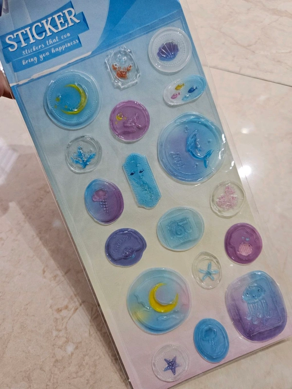 Kawaii Wax stickers - Blue