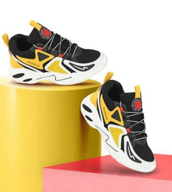 Amico Men's Running Sports Shoe - Gold, IND-8