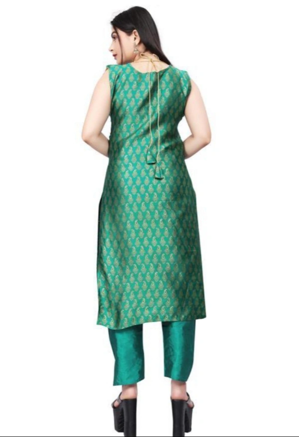 Women's Wover Design Kurta With Pant And Dupatta Set - Pelorous, L