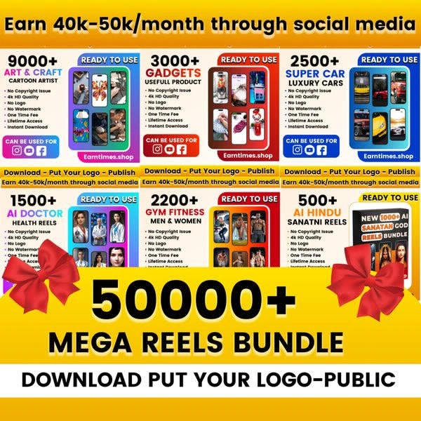 50,000+ Mega Reels Bundle Videos Instagram Ready To Use Viral Reels Bundle Without Logo
