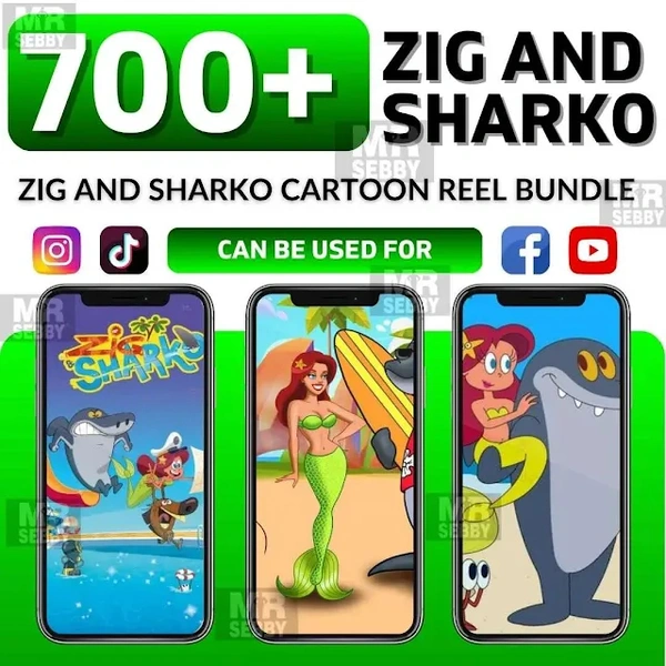 700+ ZIG AND SHARKO CARTOON REELS BUNDLE HINDI
