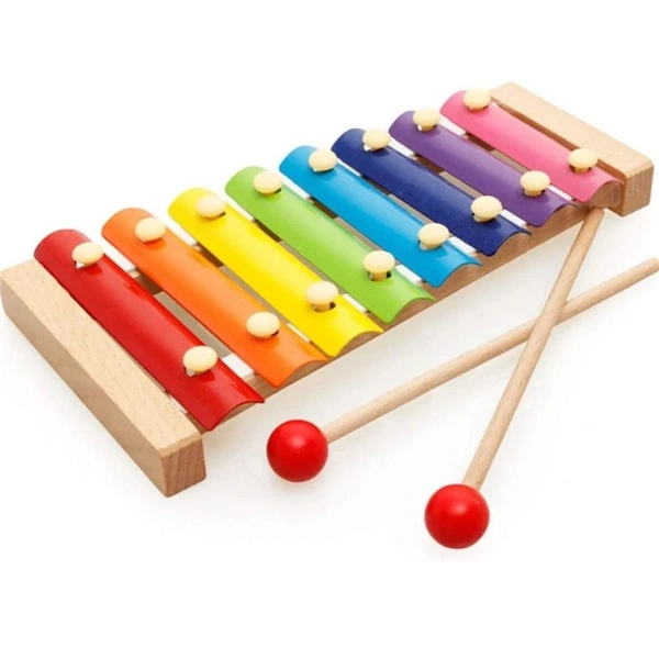 Wooden Xylophone for Kids Musical Toy for Children with 8 Note (Big Size) Multi Color Kids Xylophone Made in India (Xylophone)