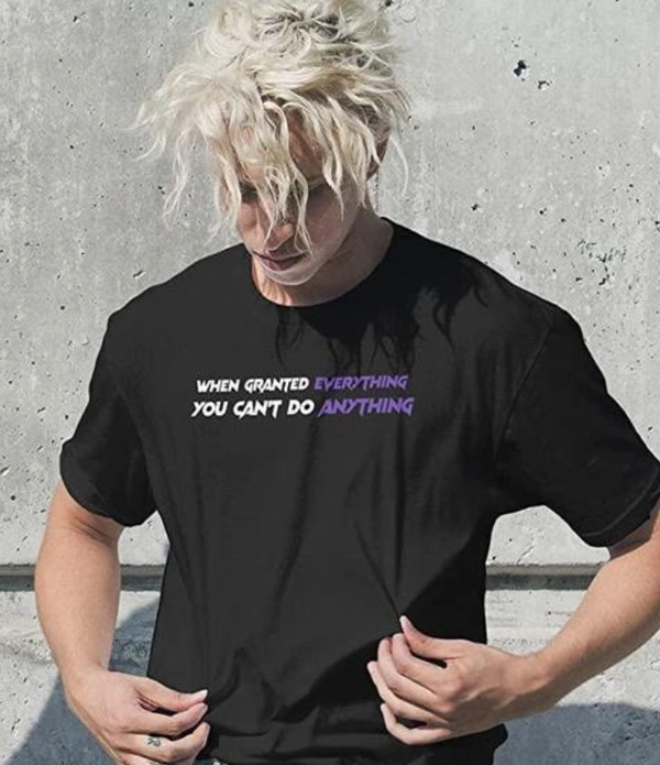 Anime Blue And Black T Shirt  - Black, M