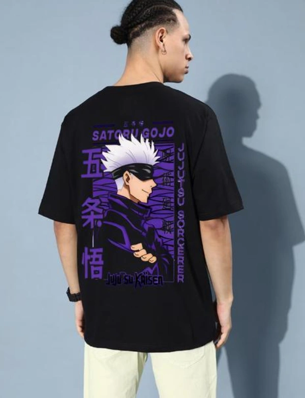 Anime Blue And Black T Shirt  - Black, XL