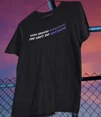 Anime Blue And Black T Shirt  - Black, XL