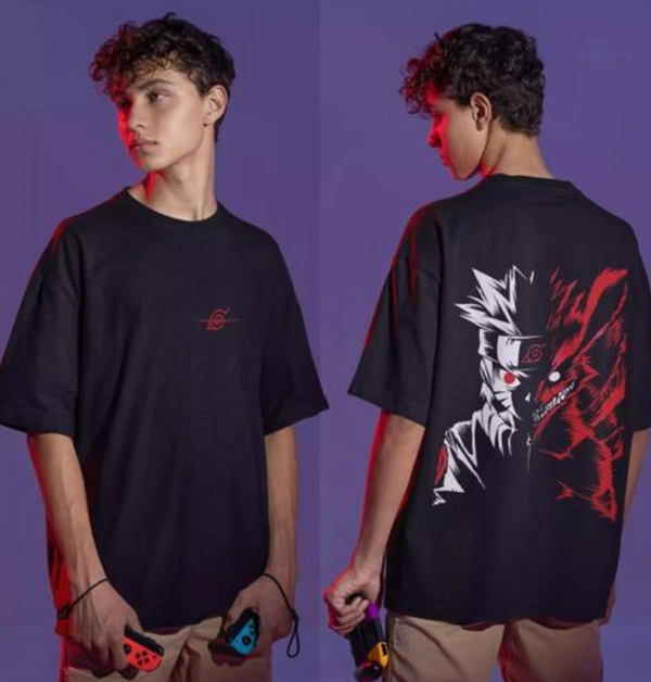 Black Anime Tshirt For Men  - Black, XL